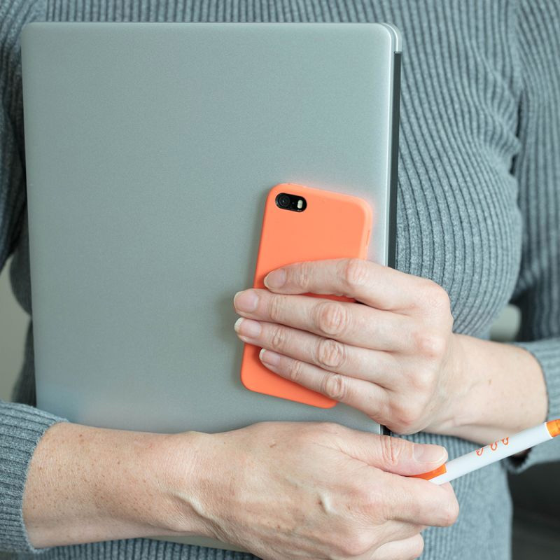 Person working on social media platforms